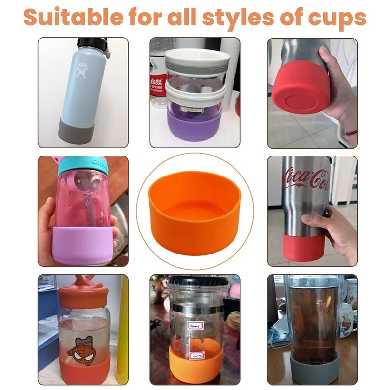 7,5/9/12 cm-es szilikon csésze alsó fedél hőszigetelő csúszásmentes bögrehüvely vízpohár fedél 12/16/18/21/24oz sportpalackhoz