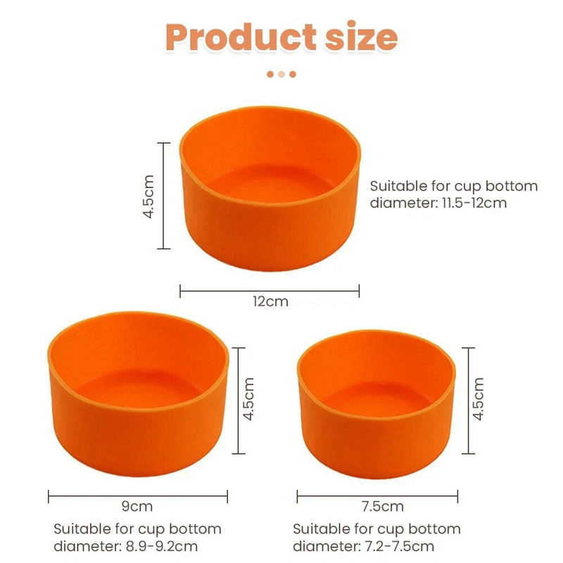 7,5/9/12 cm-es szilikon csésze alsó fedél hőszigetelő csúszásmentes bögrehüvely vízpohár fedél 12/16/18/21/24oz sportpalackhoz