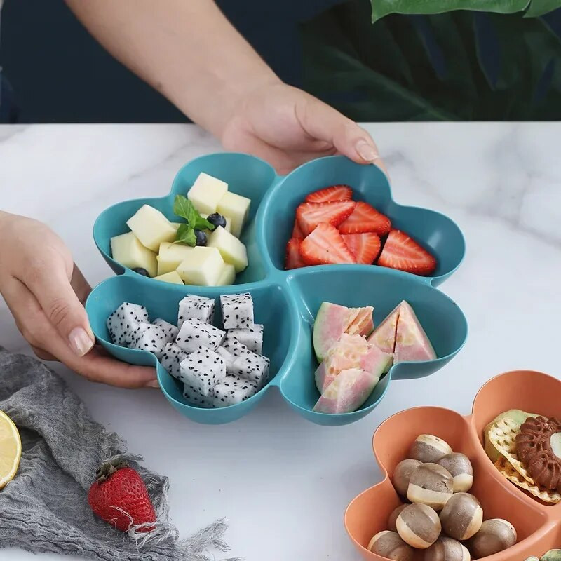 1 db Élelmiszertároló tálca Diótál Cukorka Snack Szerver Tányér Osztott Aszalt Gyümölcs Snack Tányér Előétel Tálaló