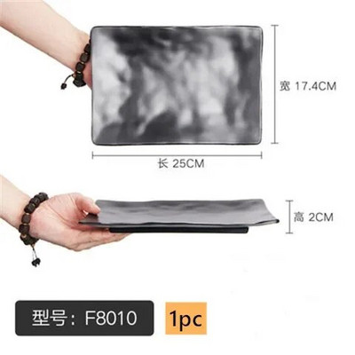 1 бр. Черна правоъгълна чиния за барбекю Меламинова посуда Търговска чиния за горещ съд Зеленчукова чиния Японска пластмасова чиния за барбекю