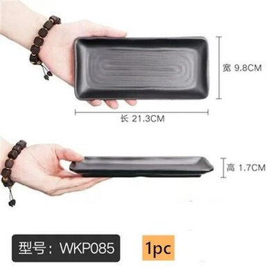 1 бр. Черна правоъгълна чиния за барбекю Меламинова посуда Търговска чиния за горещ съд Зеленчукова чиния Японска пластмасова чиния за барбекю