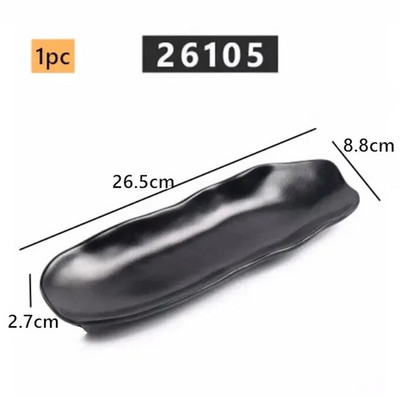 1 бр. Черна правоъгълна чиния за барбекю Меламинова посуда Търговска чиния за горещ съд Зеленчукова чиния Японска пластмасова чиния за барбекю