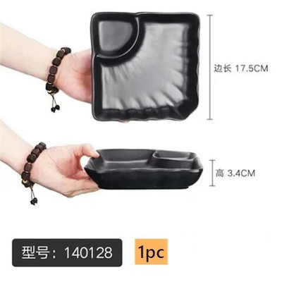 1 бр. Черна правоъгълна чиния за барбекю Меламинова посуда Търговска чиния за горещ съд Зеленчукова чиния Японска пластмасова чиния за барбекю