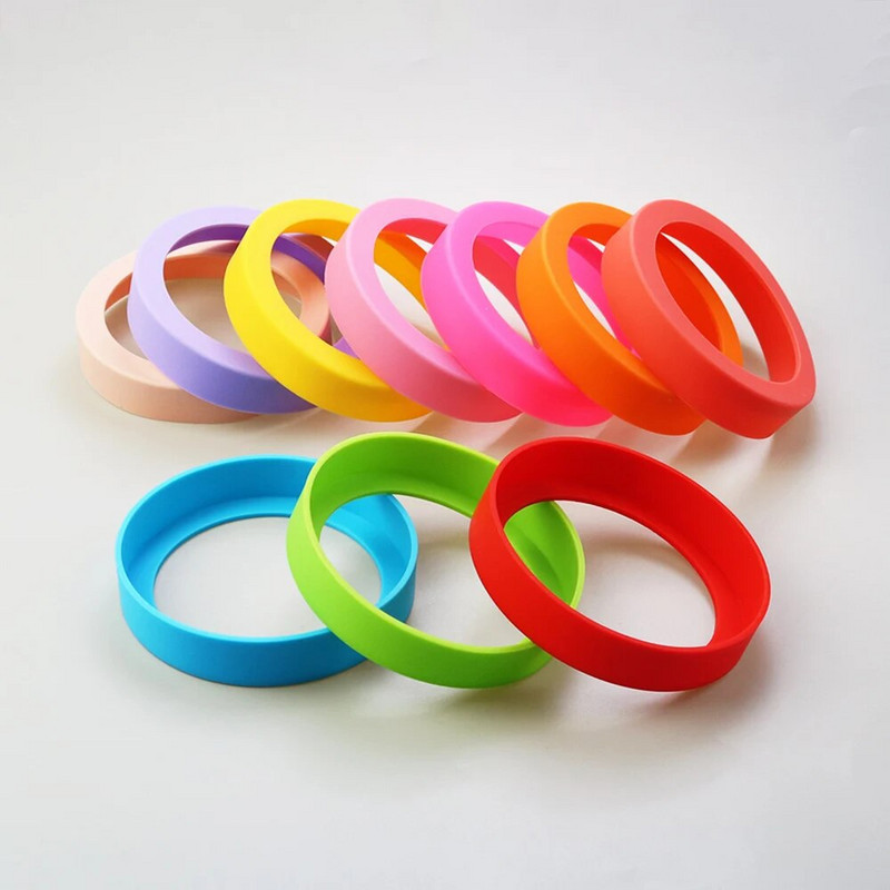 28 szín 9,5 cm-es szilikon poháralátét csésze alsó fedél csésze alsó gyűrű alátét hüvely 95 mm-es termosz kopásálló hüvely