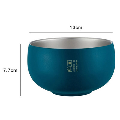 Ramen Bowl Tablewar Комплект от неръждаема стомана Двуслойна топлоизолация в японски стил Кухненски прибори с голям капацитет