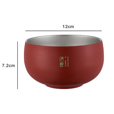 Ramen Bowl Tablewar Комплект от неръждаема стомана Двуслойна топлоизолация в японски стил Кухненски прибори с голям капацитет