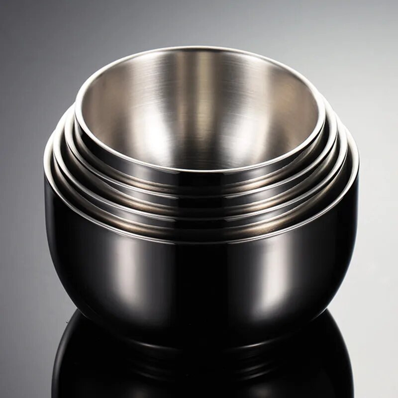 304 Vastag rozsdamentes acél tálak Forrázásgátló ramen tál nagy űrtartalmú leveses ételtartók Konyhai étkészletek otthonra