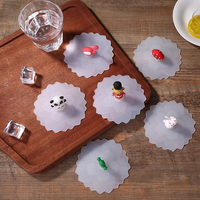 Csészehuzat Aranyos szilikon csésze fedő magas hőmérsékletnek ellenálló, lezárt csészék Fedők teásbögre csészék Szívótömítés kupak átmérő10