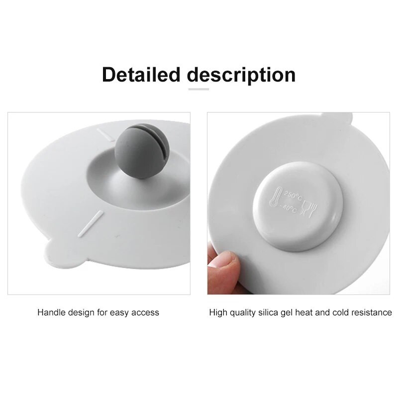 Csészefedél Nem mérgező szilikon kerek univerzális vizes csésze fedél pormentes kávésbögre lezárt kupak kanáltartóval, hőálló fedéllel