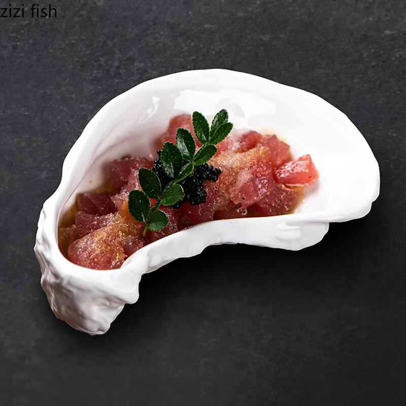 Szabálytalan alakú kerámia fűszeres tányér egyszínű evőeszközök vacsoratányérok Egyszerű étterem levesestál Fűszertál Fűszertál