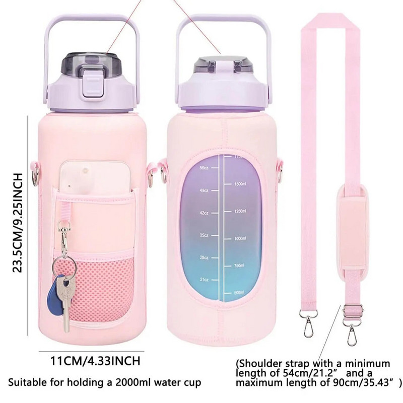 1 db - Vizes palacktakaró táska tasak állítható pántokkal Neoprén víztasak tartó vállpánt palackhordozó szigetelő