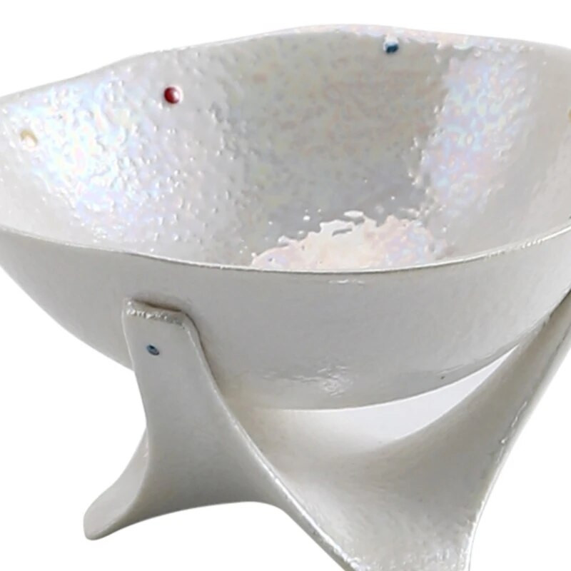 Különleges formájú kerámia snack tál színes gyöngymázas kerámia előétel molekuláris edények Yijing nyugati étel étkészlet