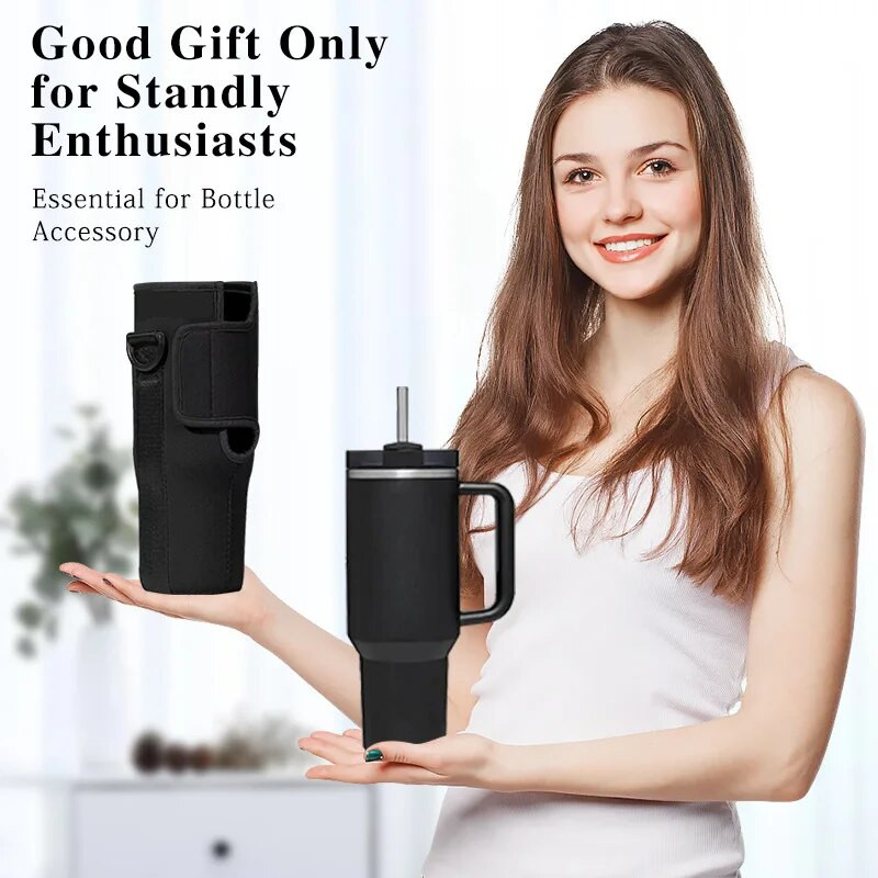 Vizes palack hordtáska kompatibilis Stanley 40 oz-os pohárral fogantyúval, kulacstartóval állítható vállpánttal