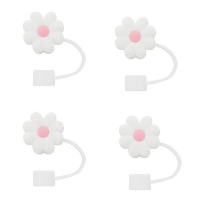 4db 0,4 hüvelykes átmérőjű aranyos szilikon szívószál fedő sapka Stanley csészéhez, újrafelhasználható szívószálhegyek fedelek porálló szívószál