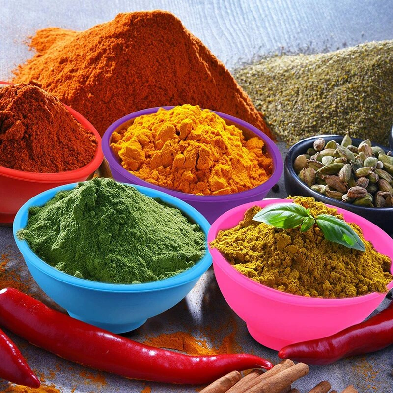 7 darabos szett szilikon tálak, sokszínű újrafelhasználható edény, snack fűszeres tál szószhoz, dióhoz cukorka gyümölcs előétel