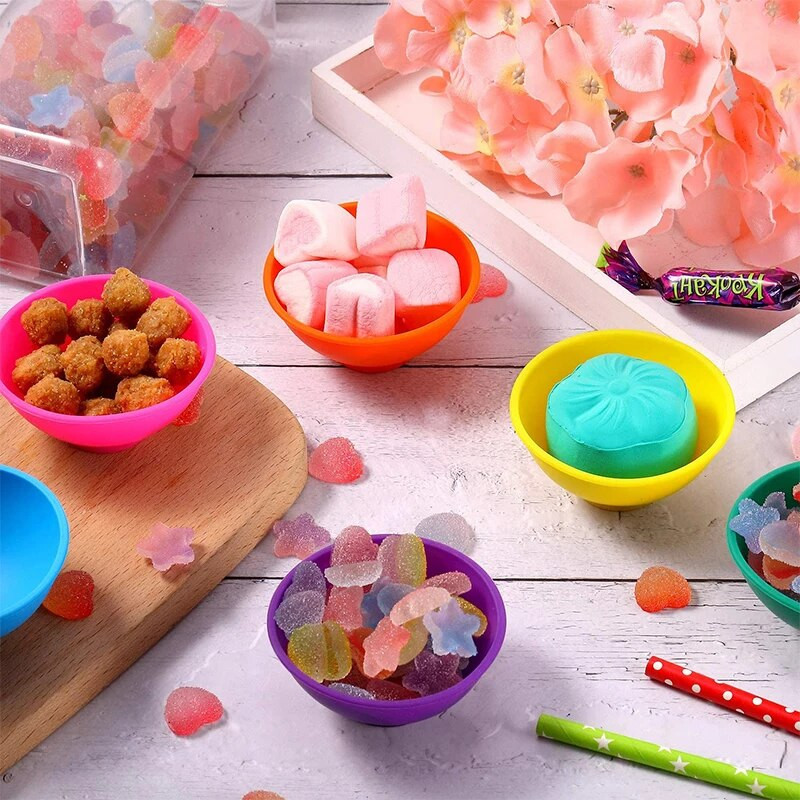 7 darabos szett szilikon tálak, sokszínű újrafelhasználható edény, snack fűszeres tál szószhoz, dióhoz cukorka gyümölcs előétel