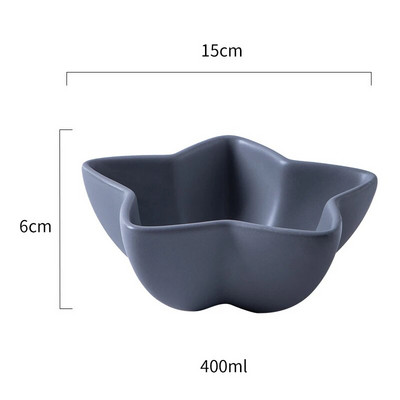 Творческа едноцветна звезда Керамична купа Симпатична детска посуда Салата Плодова чиния Ресторантски съдове за готвене Кухненски прибори