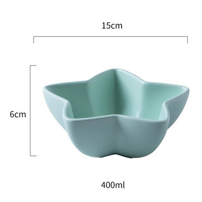 Творческа едноцветна звезда Керамична купа Симпатична детска посуда Салата Плодова чиния Ресторантски съдове за готвене Кухненски прибори