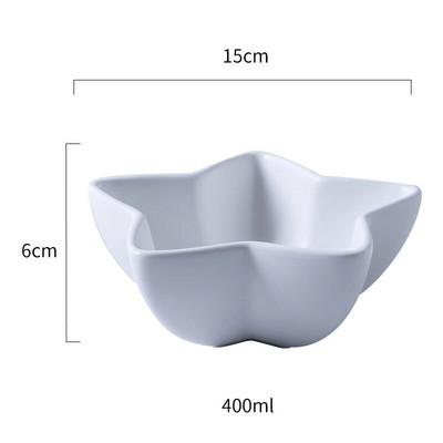 Творческа едноцветна звезда Керамична купа Симпатична детска посуда Салата Плодова чиния Ресторантски съдове за готвене Кухненски прибори