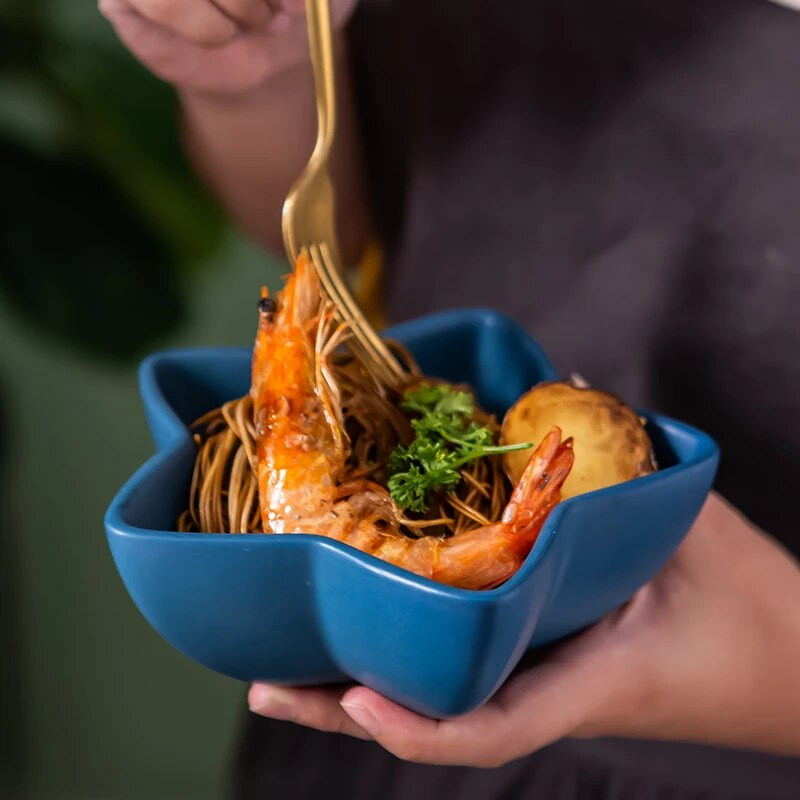 Kreatív egyszínű csillag kerámia tál Aranyos gyerek étkészlet saláta gyümölcstál étterem főzőedények konyhai eszközök