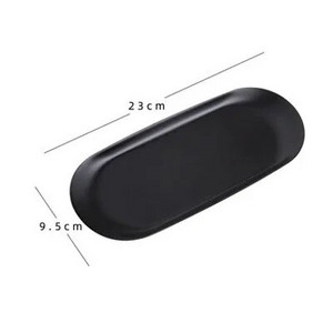 Nordic INS Овална табла за бижута Дисплей за парфюми Чиния за хранене от неръждаема стомана Чиния за торта за кафе Десертна чиния Черна матова тава за съхранение