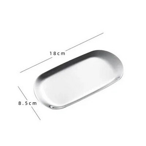 Nordic INS Овална табла за бижута Дисплей за парфюми Чиния за хранене от неръждаема стомана Чиния за торта за кафе Десертна чиния Черна матова тава за съхранение