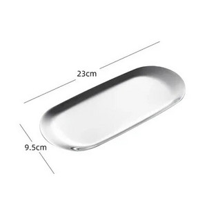 Nordic INS Овална табла за бижута Дисплей за парфюми Чиния за хранене от неръждаема стомана Чиния за торта за кафе Десертна чиния Черна матова тава за съхранение