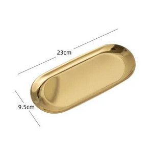 Nordic INS Овална табла за бижута Дисплей за парфюми Чиния за хранене от неръждаема стомана Чиния за торта за кафе Десертна чиния Черна матова тава за съхранение