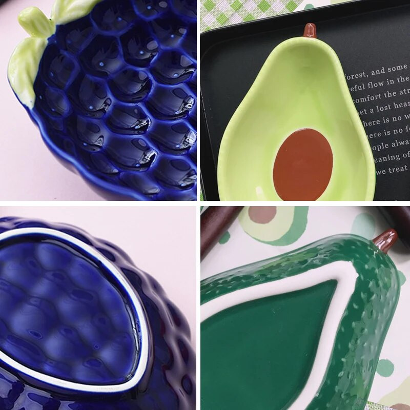 Kerámia gyümölcssaláta tál Újdonság szőlő alakú tál uzsonnatál skandináv reggeli gabonapehely desszert tányér Evőeszközök Konyhai kiegészítők