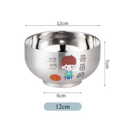 Творческа анимационна купа за ориз Домакинска супа Ramen от неръждаема стомана Контейнер за купа за родители и деца за деца Кухненска посуда