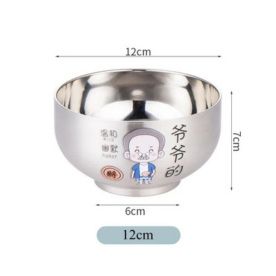 Творческа анимационна купа за ориз Домакинска супа Ramen от неръждаема стомана Контейнер за купа за родители и деца за деца Кухненска посуда