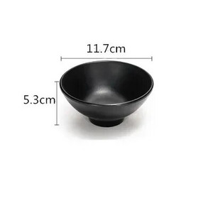 WSHYUFEI Купа за меламинова юфка Черна хранителна пластмасова купа за супа Купа за сос Наслада Купа за ориз Подправки Ястие за подправки Горещ съд за хранене