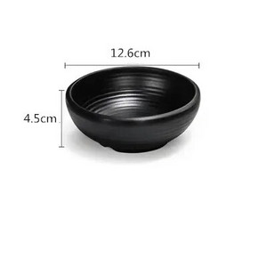 WSHYUFEI Купа за меламинова юфка Черна хранителна пластмасова купа за супа Купа за сос Наслада Купа за ориз Подправки Ястие за подправки Горещ съд за хранене