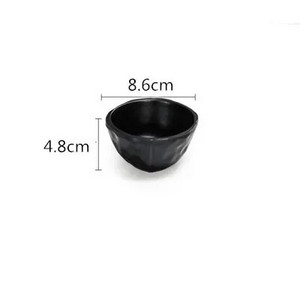 WSHYUFEI Купа за меламинова юфка Черна хранителна пластмасова купа за супа Купа за сос Наслада Купа за ориз Подправки Ястие за подправки Горещ съд за хранене