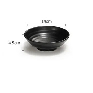 WSHYUFEI Купа за меламинова юфка Черна хранителна пластмасова купа за супа Купа за сос Наслада Купа за ориз Подправки Ястие за подправки Горещ съд за хранене