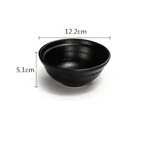 WSHYUFEI Купа за меламинова юфка Черна хранителна пластмасова купа за супа Купа за сос Наслада Купа за ориз Подправки Ястие за подправки Горещ съд за хранене
