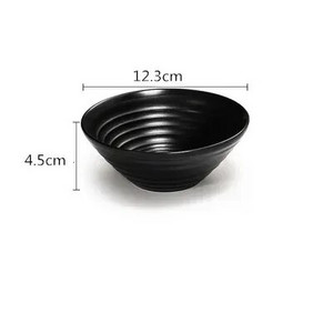 WSHYUFEI Купа за меламинова юфка Черна хранителна пластмасова купа за супа Купа за сос Наслада Купа за ориз Подправки Ястие за подправки Горещ съд за хранене