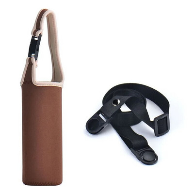 Hordozható vizes palack tok hüvely sport szigetelő vizes palack fedő tasak pánttal mobiltelefon tartó palack táska