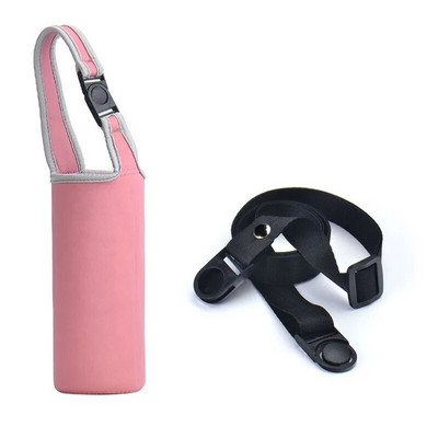 Hordozható vizes palack tok hüvely sport szigetelő vizes palack fedő tasak pánttal mobiltelefon tartó palack táska