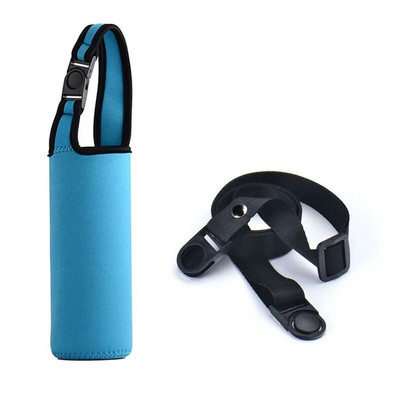 Hordozható vizes palack tok hüvely sport szigetelő vizes palack fedő tasak pánttal mobiltelefon tartó palack táska