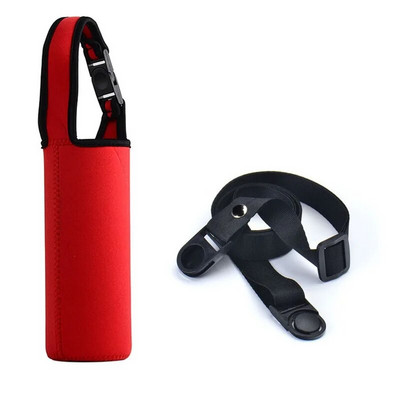 Hordozható vizes palack tok hüvely sport szigetelő vizes palack fedő tasak pánttal mobiltelefon tartó palack táska