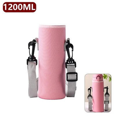 Hordozható vizes palack tok hüvely sport szigetelő vizes palack fedő tasak pánttal mobiltelefon tartó palack táska