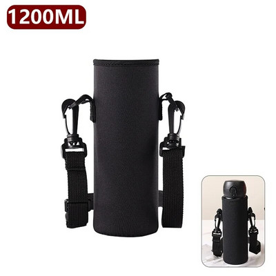 Hordozható vizes palack tok hüvely sport szigetelő vizes palack fedő tasak pánttal mobiltelefon tartó palack táska