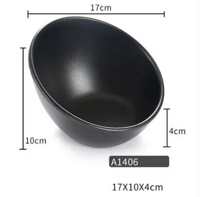 ANTOWALL Черни японски корейски прибори за хранене Зеленчукова купа за плодова салата Меламин Бюфет Ресторант Гореща тенджера Купи Имитация на порцелан