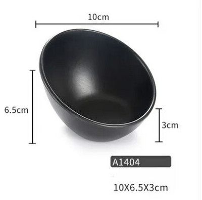 ANTOWALL Черни японски корейски прибори за хранене Зеленчукова купа за плодова салата Меламин Бюфет Ресторант Гореща тенджера Купи Имитация на порцелан