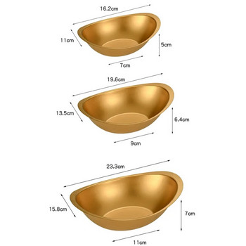 Корейски прибори за хранене от неръждаема стомана 304 Ingot Bowl Творческа салата Захар Плодови купи Чинии Съдове за храна Кухненски прибори