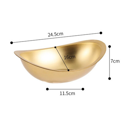 Корейски прибори за хранене от неръждаема стомана 304 Ingot Bowl Творческа салата Захар Плодови купи Чинии Съдове за храна Кухненски прибори