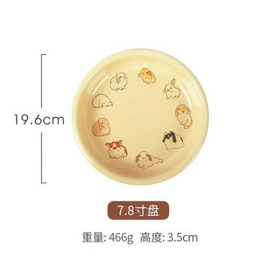 Оригинален анимационен филм на заек в корейски стил 2023 г. Нова посуда Домакинска купа за юфка Керамична купа за ориз Купа за супа Чиния на едро