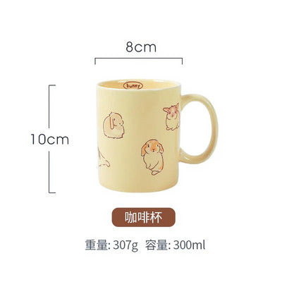 Оригинален анимационен филм на заек в корейски стил 2023 г. Нова посуда Домакинска купа за юфка Керамична купа за ориз Купа за супа Чиния на едро