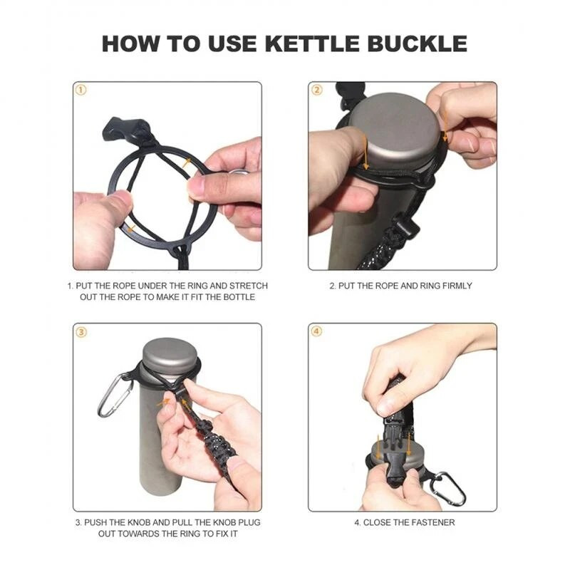 Vizes palacktartó pánttal, széles szájú palackokhoz illeszkedik Paracord csésze fogantyú Tartós hordozó biztonságos kiegészítők a Hy-dro Flaskhoz